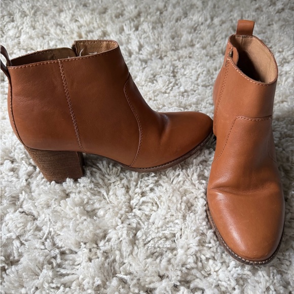 Madewell Tan Leather Ankle boots women’s shoes super cute Booties - Picture 2 of 7